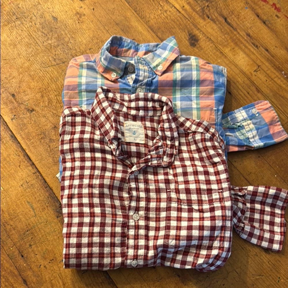 Crewcuts Kids Button Down Shirts - Blue, Orange, Red, White